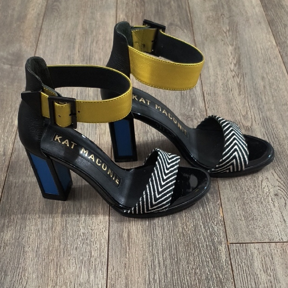 Kat Maconie Black, Yellow, and Blue Women's Heels
